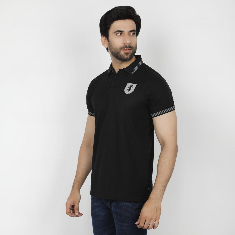 Men's Half Sleeves Polo T-Shirt - Black, Men's T-Shirts & Polos, Chase Value, Chase Value