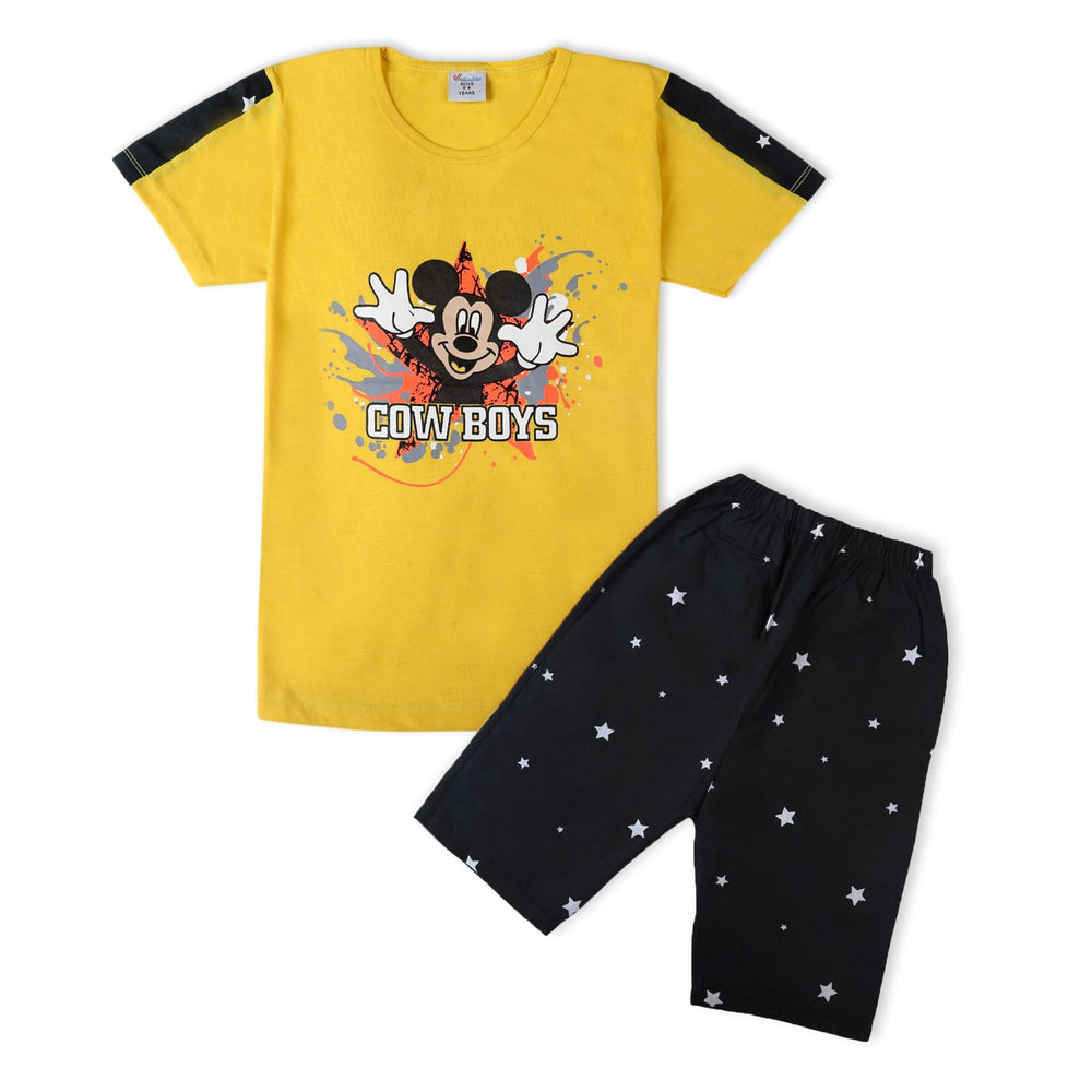 Valuable Boys Half Sleeves Short Suit - Yellow, Boys Sets & Suits, Chase Value, Chase Value