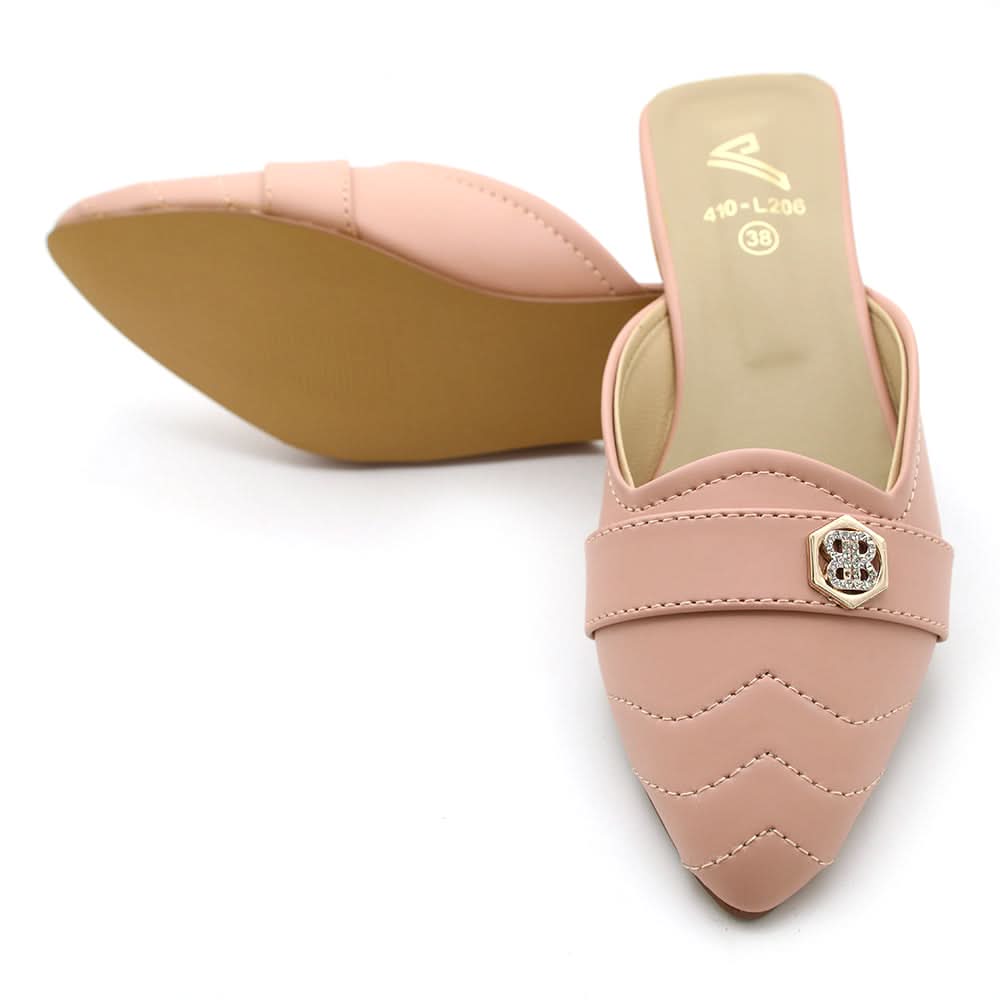 Valuable Women's Backless Pump - Peach, Women Backless Pumps, Chase Value, Chase Value