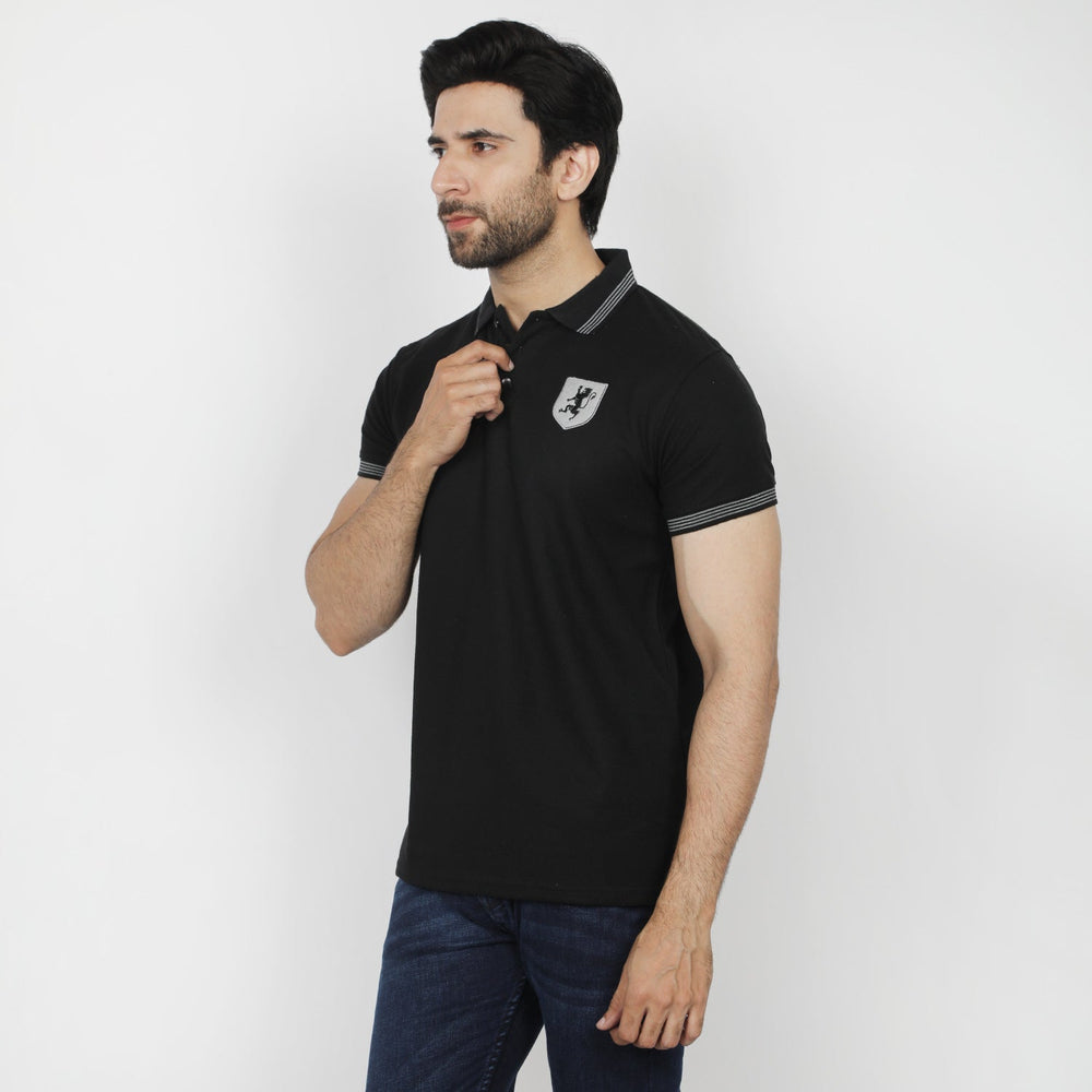 Men's Half Sleeves Polo T-Shirt - Black, Men's T-Shirts & Polos, Chase Value, Chase Value