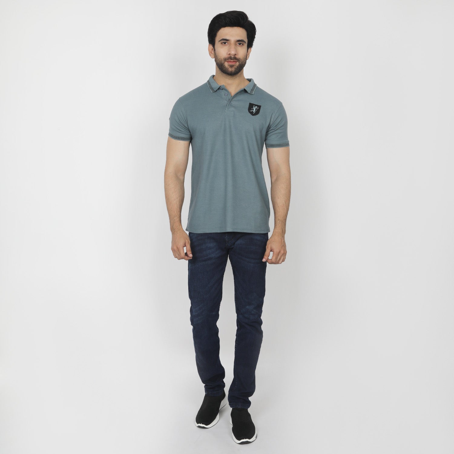 Men's Half Sleeves Polo T-Shirt - Steel Grey, Men's T-Shirts & Polos, Chase Value, Chase Value