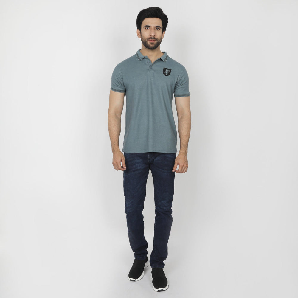 Men's Half Sleeves Polo T-Shirt - Steel Grey, Men's T-Shirts & Polos, Chase Value, Chase Value