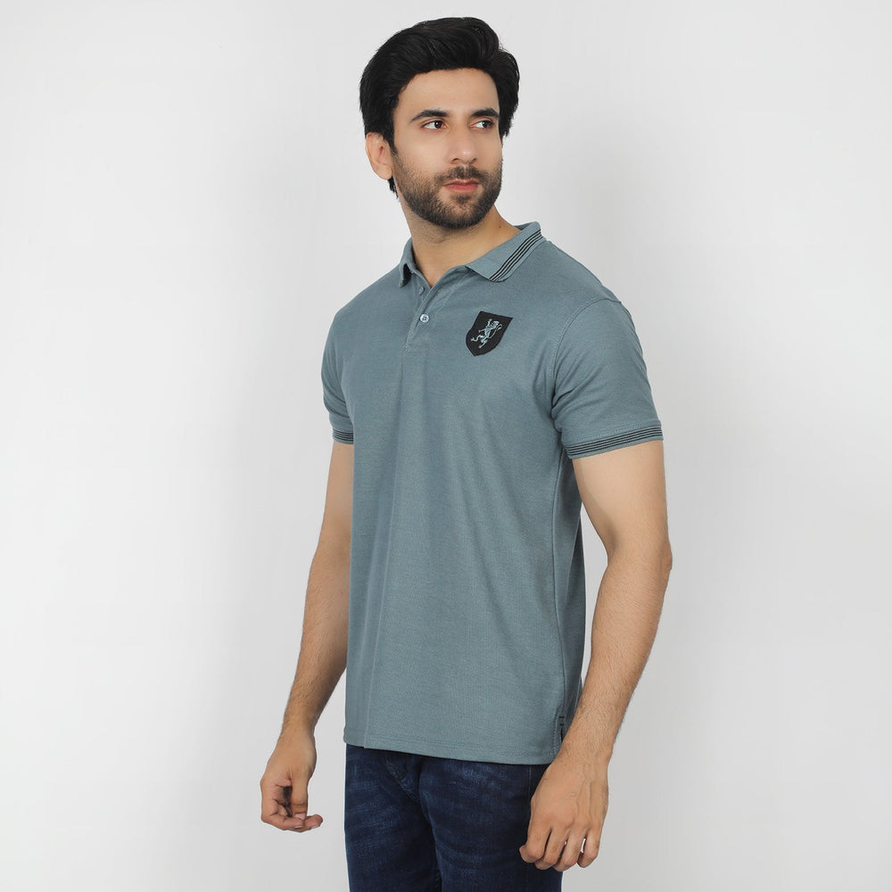 Men's Half Sleeves Polo T-Shirt - Steel Grey, Men's T-Shirts & Polos, Chase Value, Chase Value