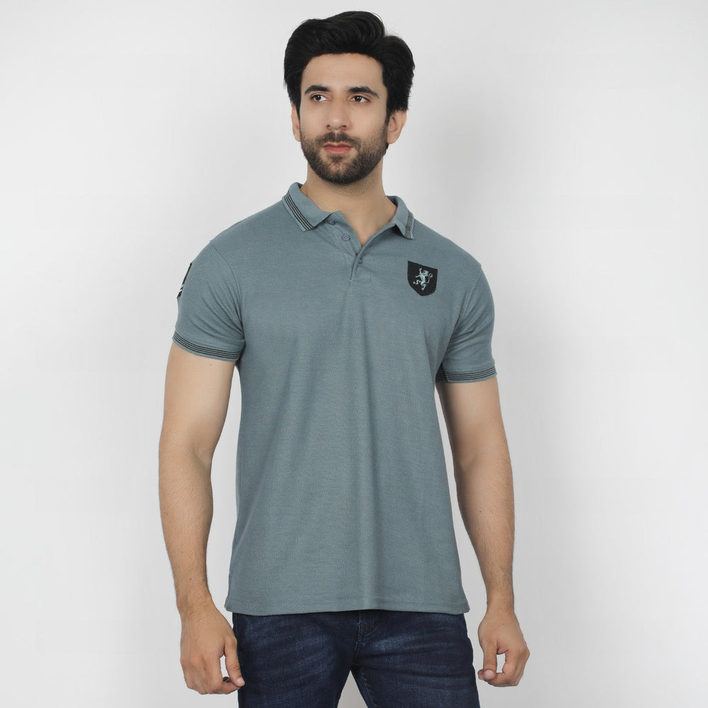 Men's Half Sleeves Polo T-Shirt - Steel Grey, Men's T-Shirts & Polos, Chase Value, Chase Value