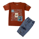Boys Half Sleeves Suit - Rust, Boys Sets & Suits, Chase Value, Chase Value