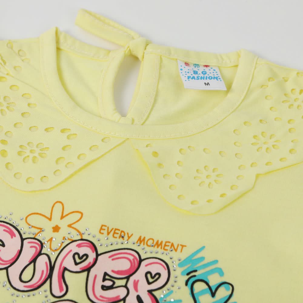 Girls Half Sleeves Suit - Yellow, Girls Suits, Chase Value, Chase Value