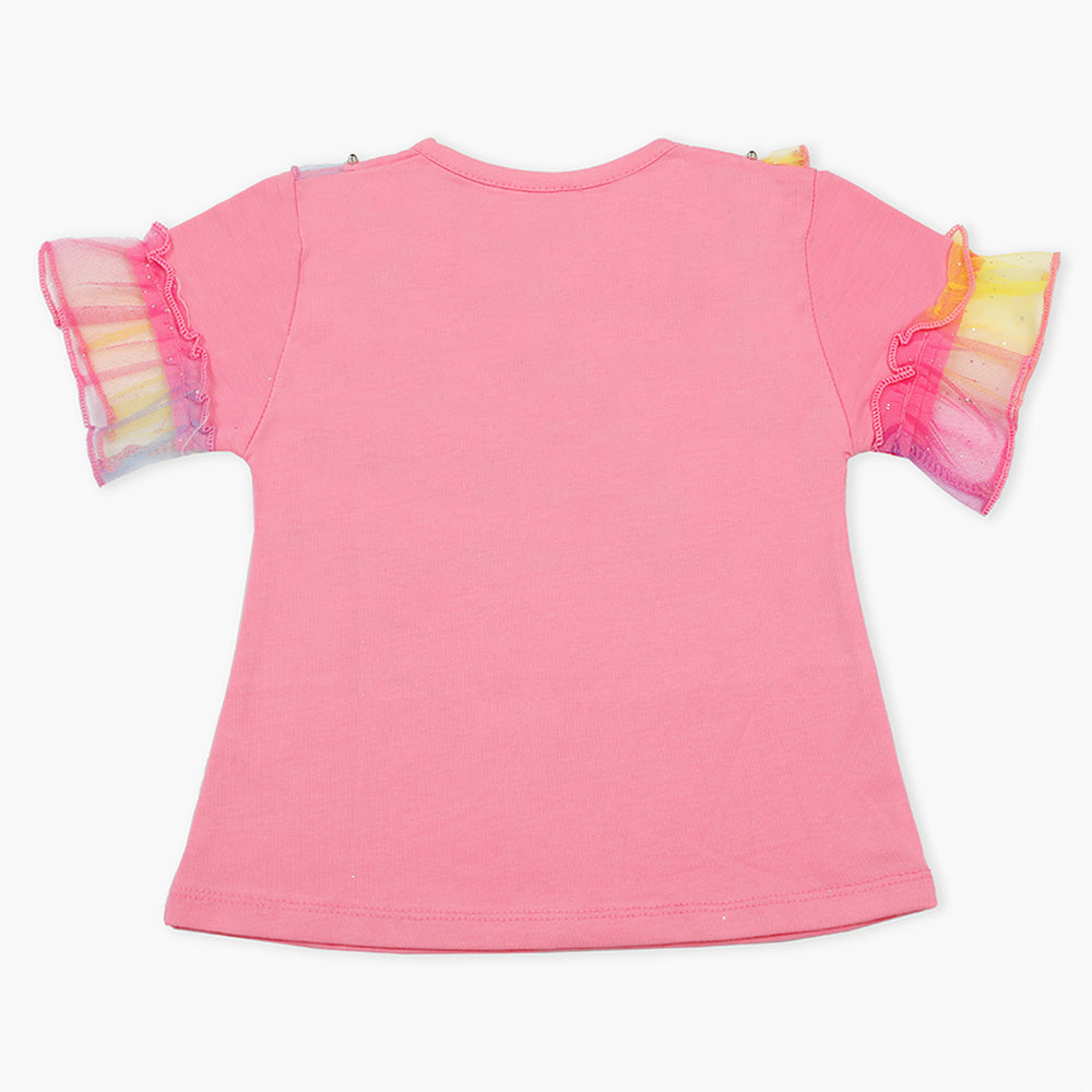 Girls Half Sleeves T-Shirt - Pink, Girls T-Shirts, Chase Value, Chase Value