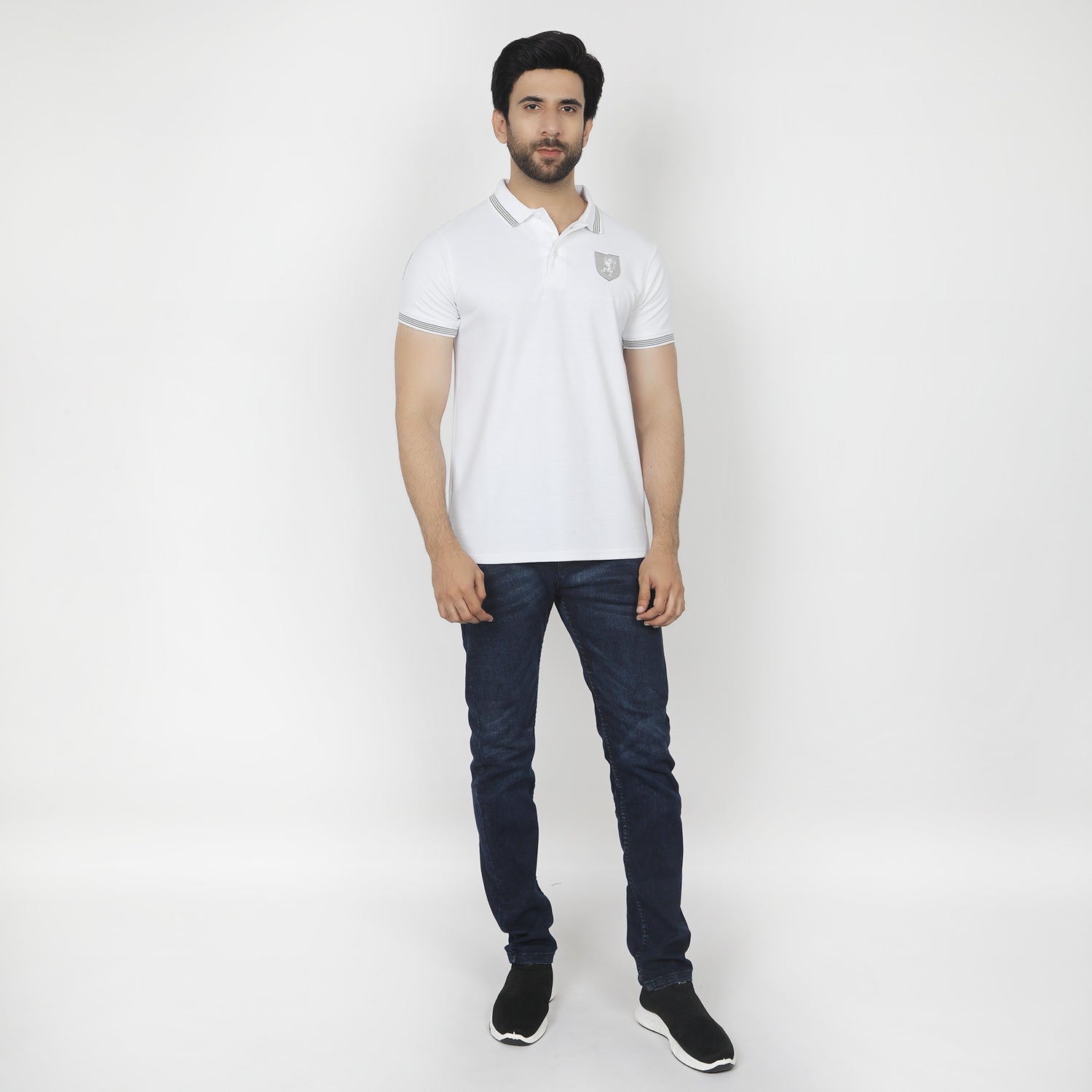 Men's Half Sleeves Polo T-Shirt - White, Men's T-Shirts & Polos, Chase Value, Chase Value