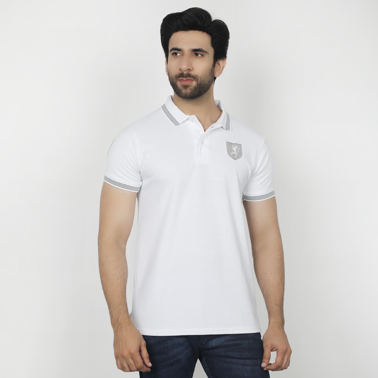 Men's Half Sleeves Polo T-Shirt - White, Men's T-Shirts & Polos, Chase Value, Chase Value
