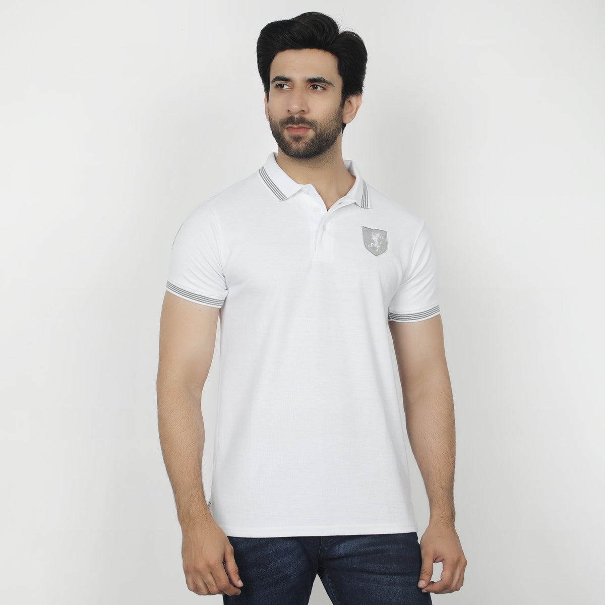 Men's Half Sleeves Polo T-Shirt - White, Men's T-Shirts & Polos, Chase Value, Chase Value