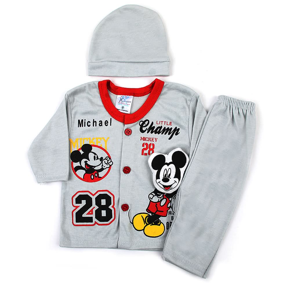 Newborn Boys Full Sleeves Suit - Light Grey, Newborn Boys Sets & Suits, Chase Value, Chase Value