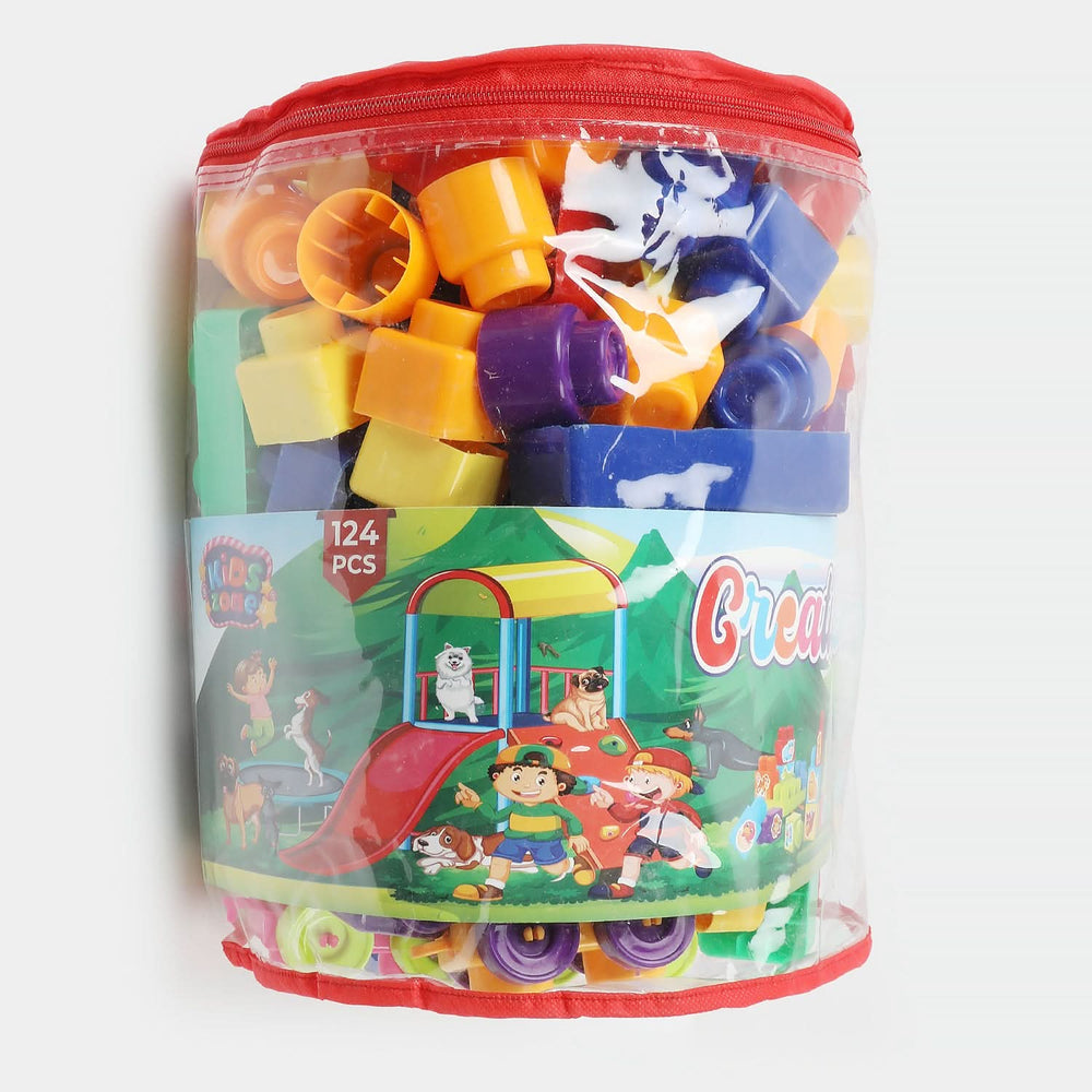 Kids Block Bag 124 Pcs - Multi Color, Kids Blocks & Building Toys, Chase Value, Chase Value