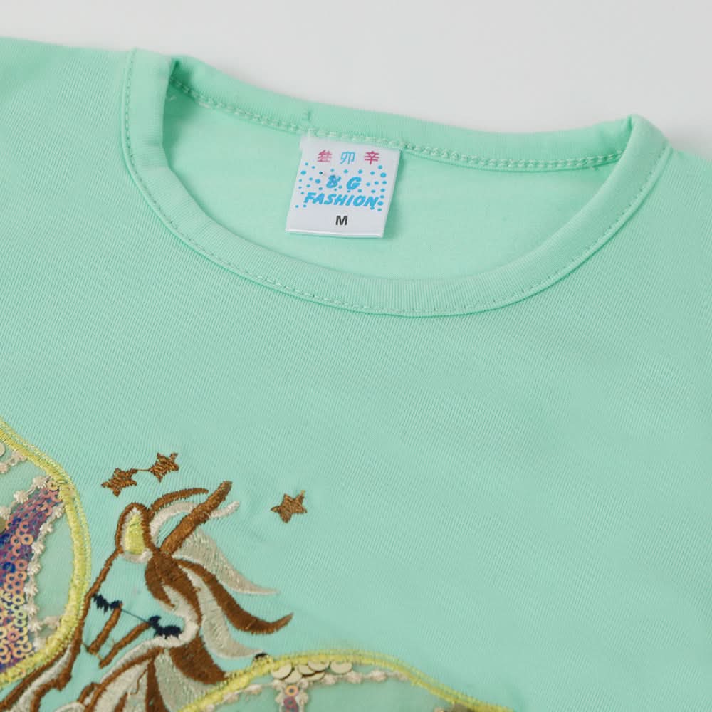 Girls Half Sleeves Suit - Green, Girls Suits, Chase Value, Chase Value