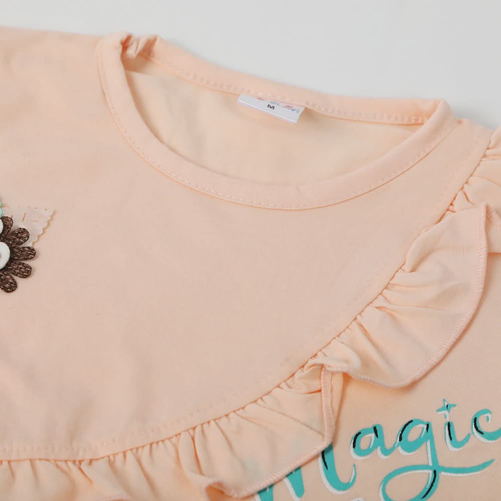 Girls Half Sleeves Suit - Peach, Girls Suits, Chase Value, Chase Value