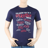 Men's Round Neck Half Sleeves Printed T-Shirt - Purple, Men's T-Shirts & Polos, Chase Value, Chase Value