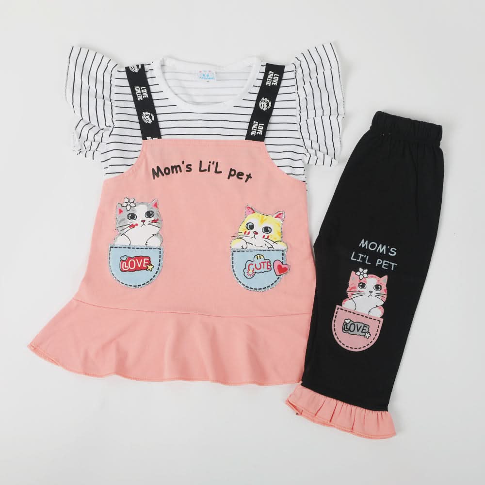 Girls Half Sleeves Suit - Tea Pink, Girls Suits, Chase Value, Chase Value