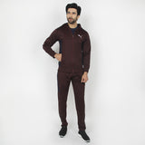 Men's Full Sleeves Fleece Zipper Track Suit - Maroon, Men's Track Suits, Chase Value, Chase Value