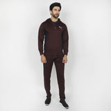 Men's Full Sleeves Fleece Zipper Track Suit - Maroon, Men's Track Suits, Chase Value, Chase Value