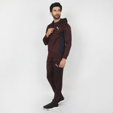 Men's Full Sleeves Fleece Zipper Track Suit - Maroon, Men's Track Suits, Chase Value, Chase Value