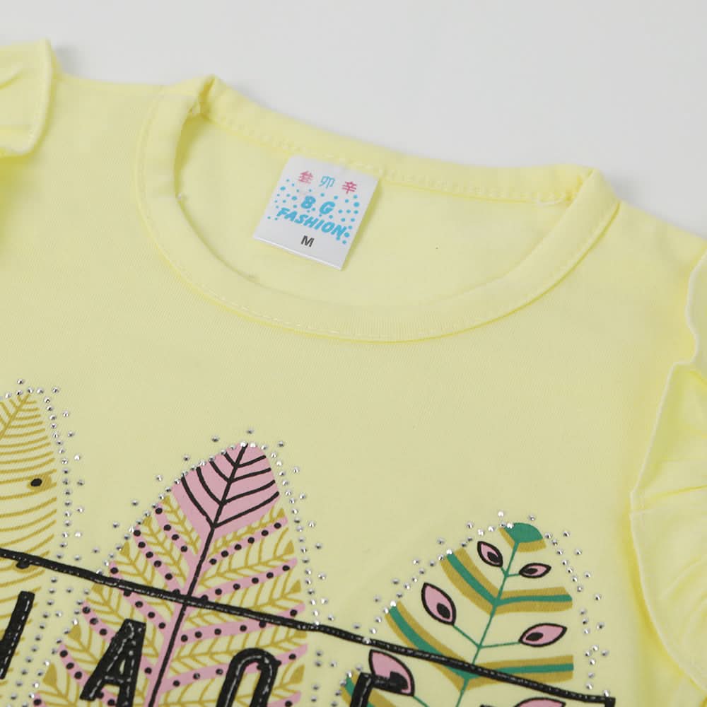 Girls Half Sleeves Suit - Yellow, Girls Suits, Chase Value, Chase Value