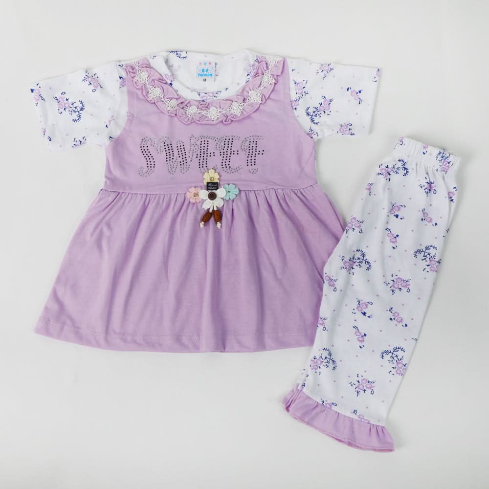 Girls Half Sleeves Suit - Light Purple, Girls Suits, Chase Value, Chase Value