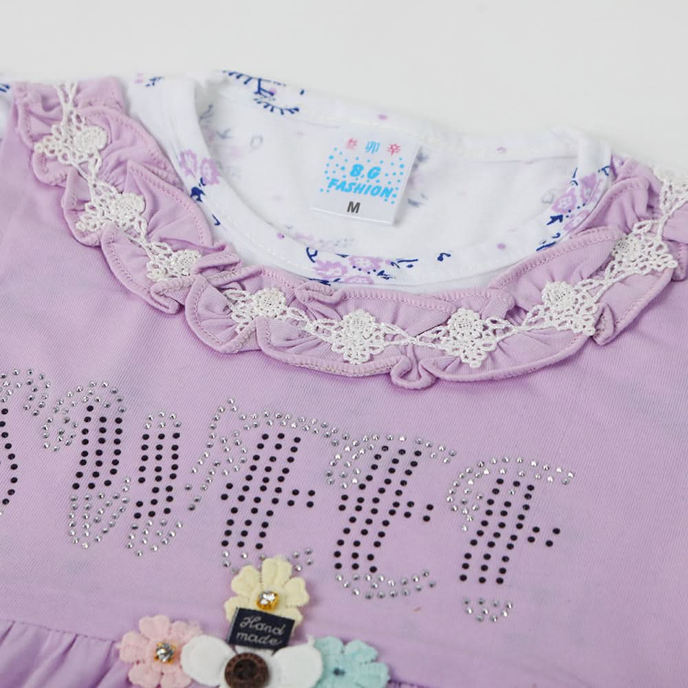Girls Half Sleeves Suit - Light Purple, Girls Suits, Chase Value, Chase Value