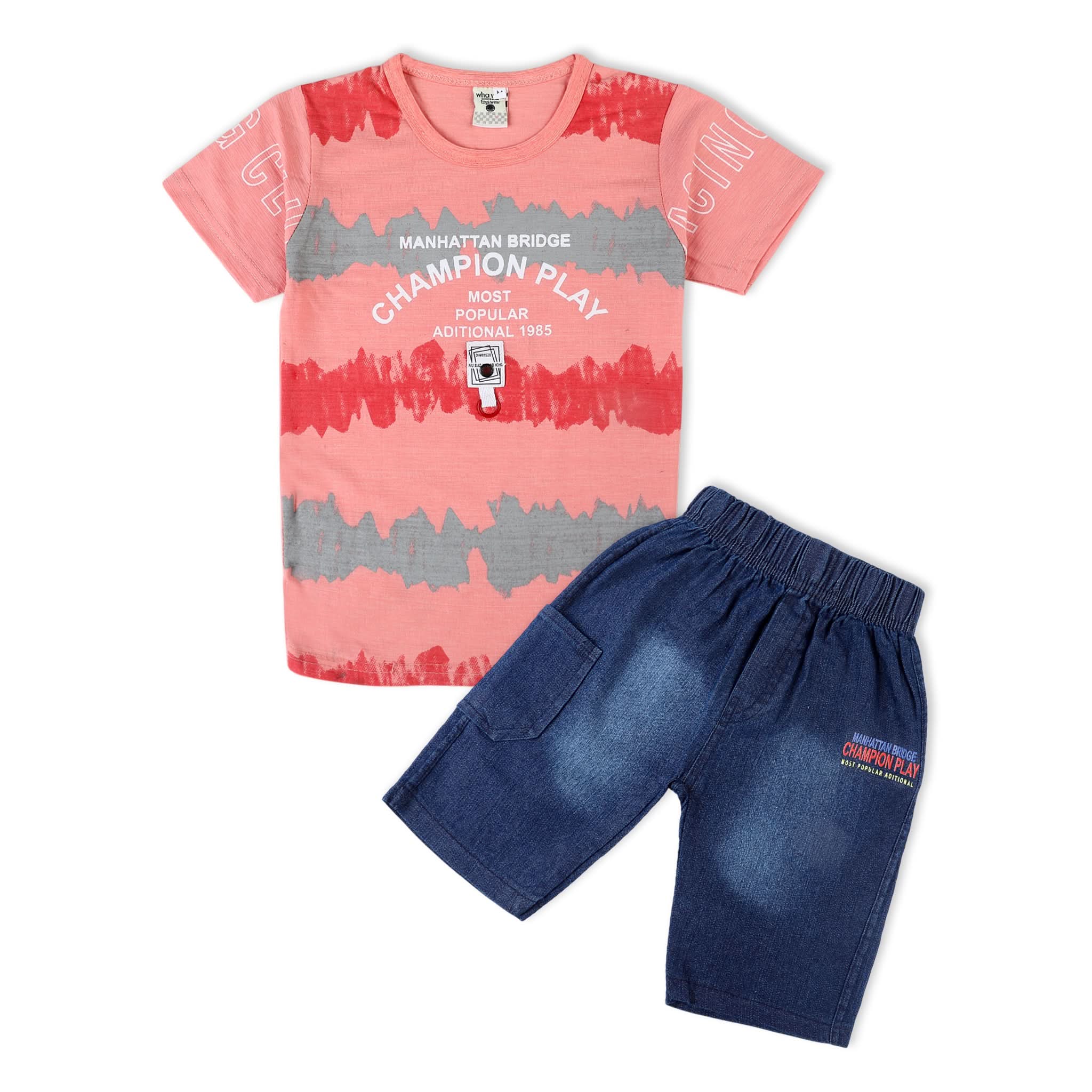 Valuable Boys Half Sleeves Suit - Peach, Boys Sets & Suits, Chase Value, Chase Value