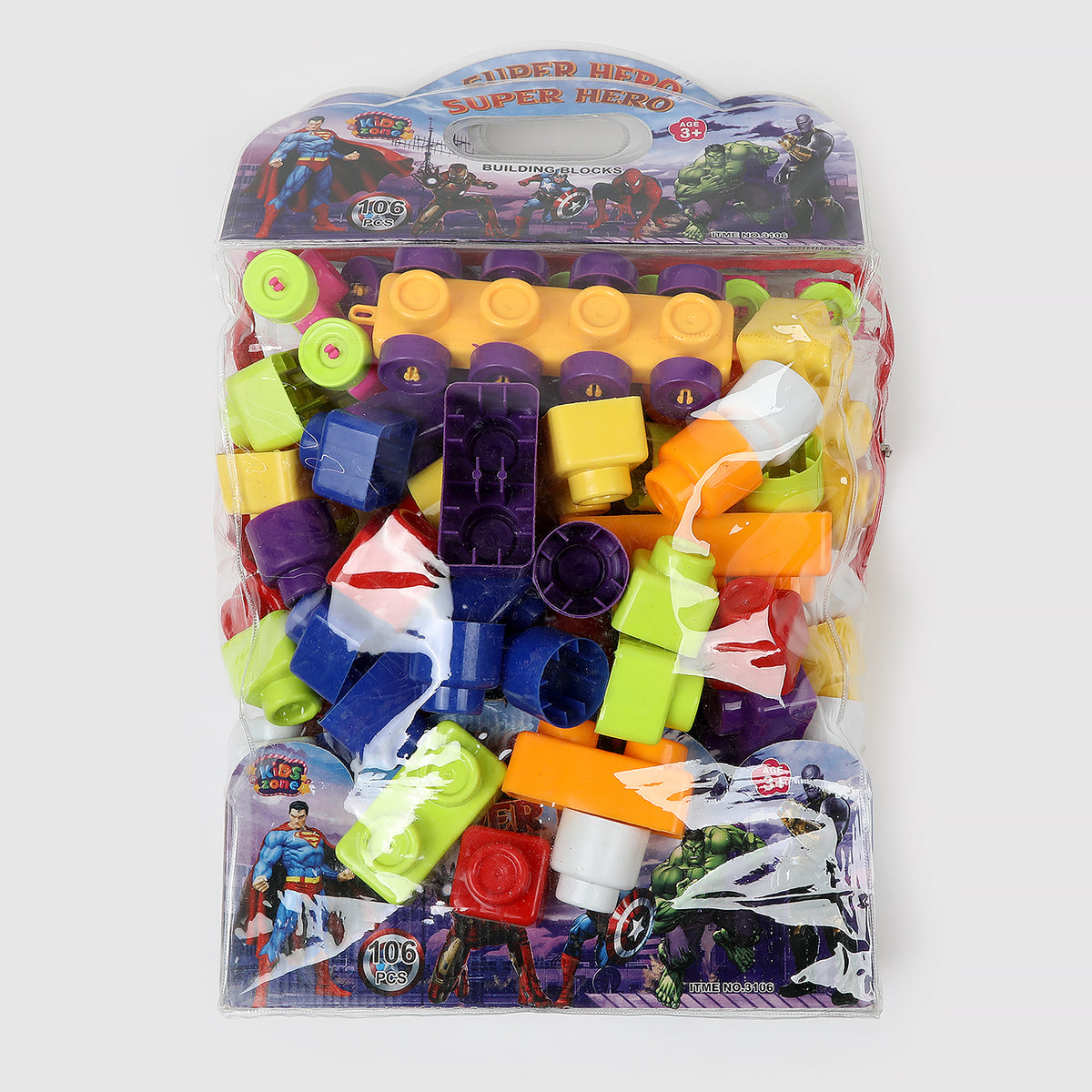 Kids Block Bag 106 Pcs - Multi Color, Kids Blocks & Building Toys, Chase Value, Chase Value