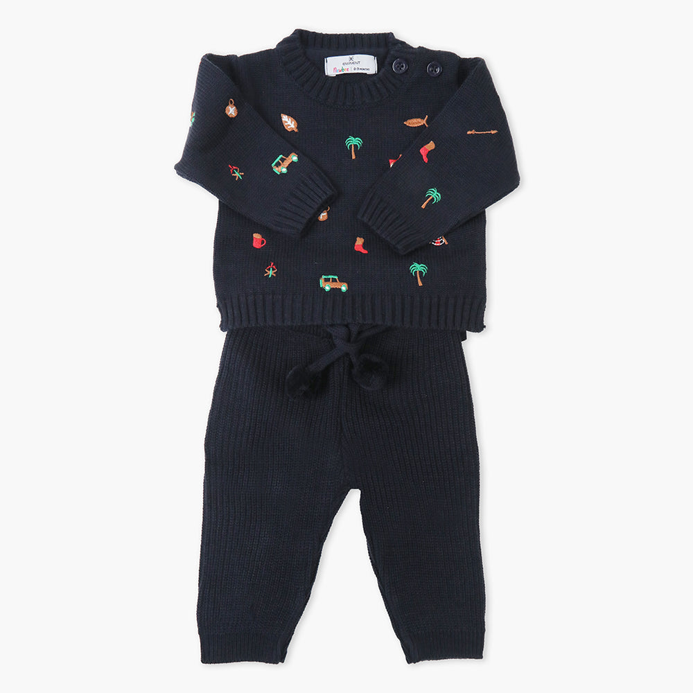 Newborn Girls Sweater - Navy Blue, Newborn Girls Winterwear, Chase Value, Chase Value