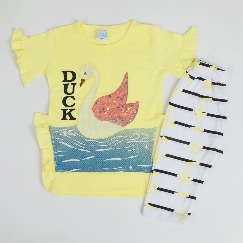 Girls Half Sleeves Suit - Yellow, Girls Suits, Chase Value, Chase Value