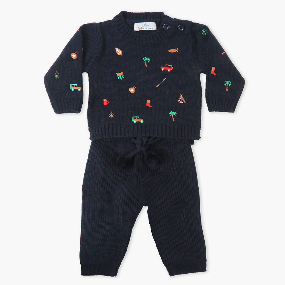 Newborn Girls Sweater - Navy Blue, Newborn Girls Winterwear, Chase Value, Chase Value