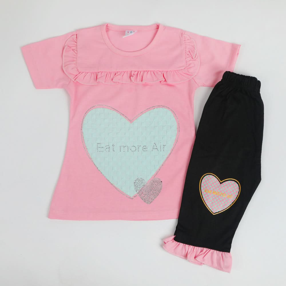 Girls Half Sleeves Suit - Pink, Girls Suits, Chase Value, Chase Value