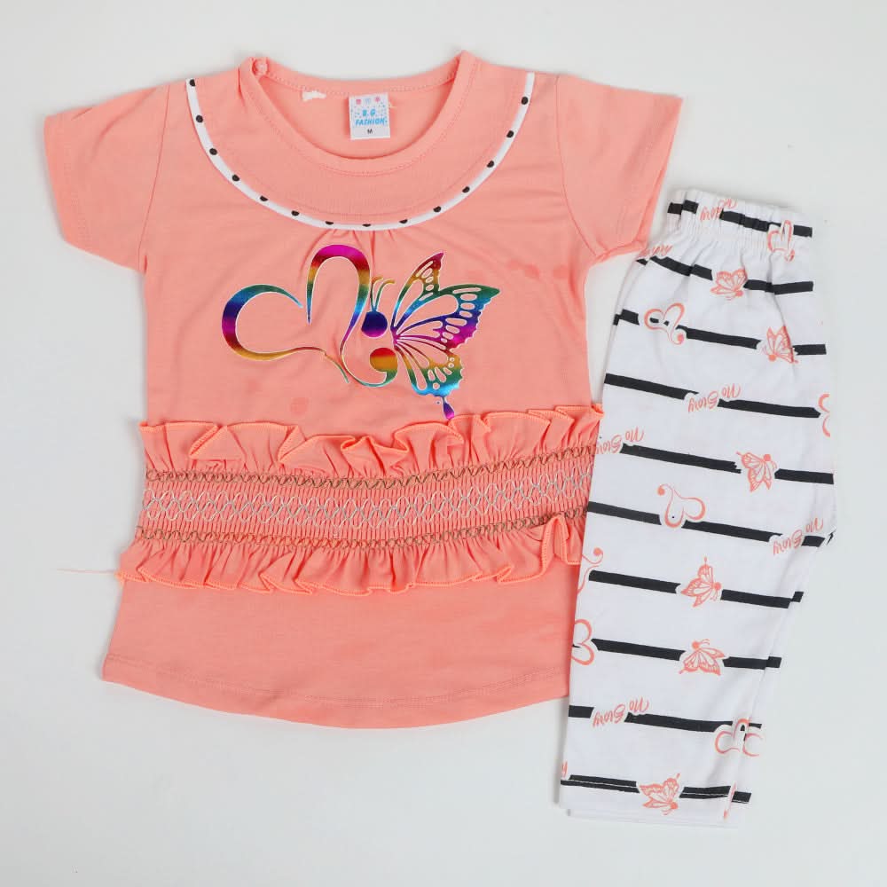 Girls Half Sleeves Suit - Baby Pink, Girls Suits, Chase Value, Chase Value