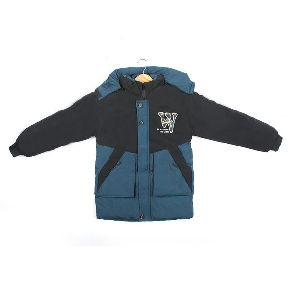 Boys Full Sleeves Jacket - Steel Green