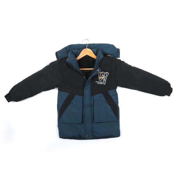 Boys Full Sleeves Jacket - Steel Green