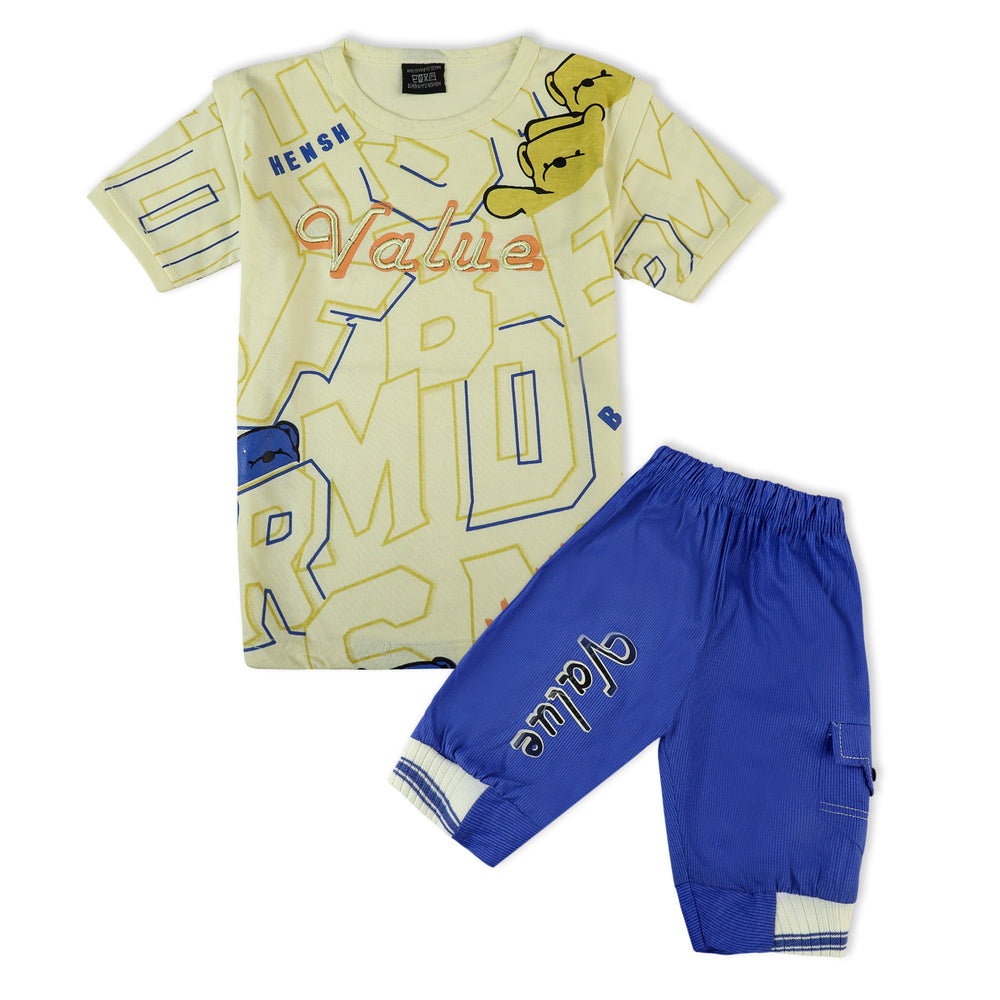 Boys Half Sleeves Suit - Cream, Boys Sets & Suits, Chase Value, Chase Value