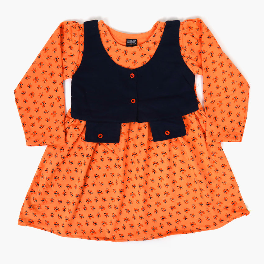 Girls Frock - Orange, Girls Frocks, Chase Value, Chase Value