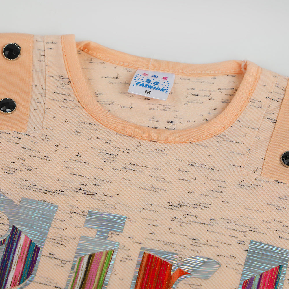 Girls Half Sleeves Suit - Peach, Girls Suits, Chase Value, Chase Value