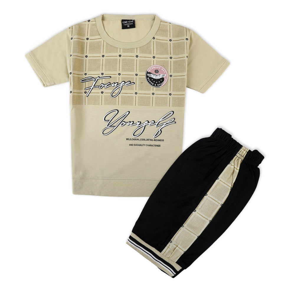 Boys Half Sleeves Suit - Fawn, Boys Sets & Suits, Chase Value, Chase Value