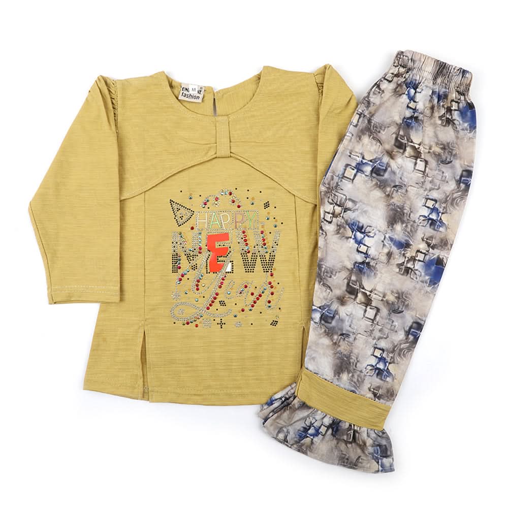 Girl Full Sleeves Tight Suit - Mustard, Girls Suits, Chase Value, Chase Value