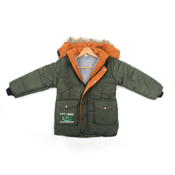 Boys Full Sleeves Jacket - Olive