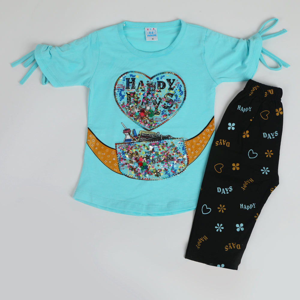 Girls Half Sleeves Suit - Light Blue, Girls Suits, Chase Value, Chase Value