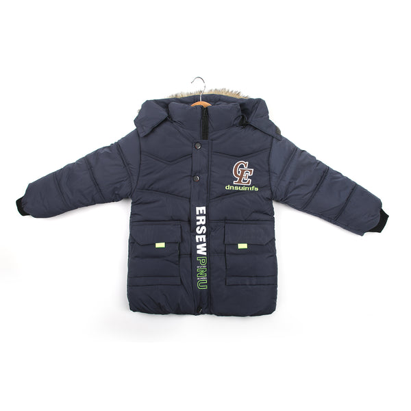 Boys Full Sleeves Jacket - Navy Blue