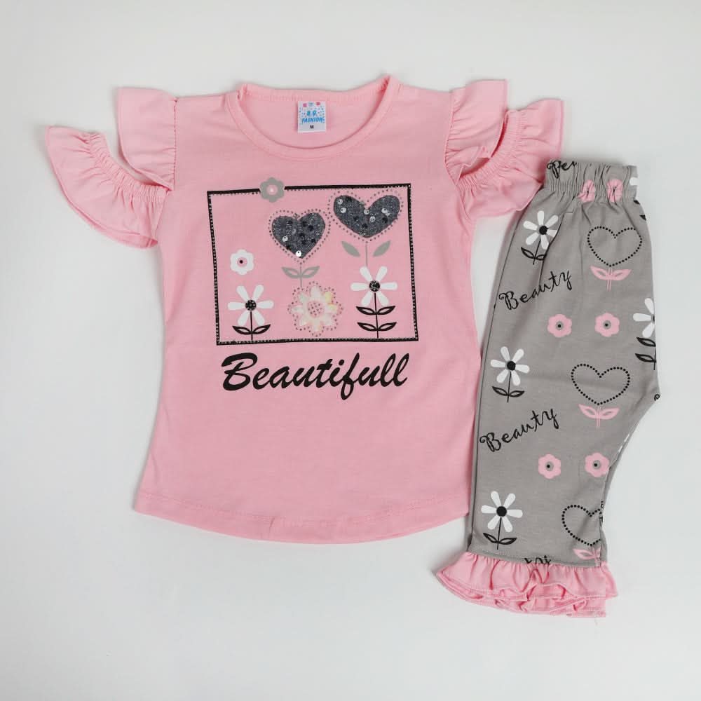 Girls Half Sleeves Suit - Pink, Girls Suits, Chase Value, Chase Value