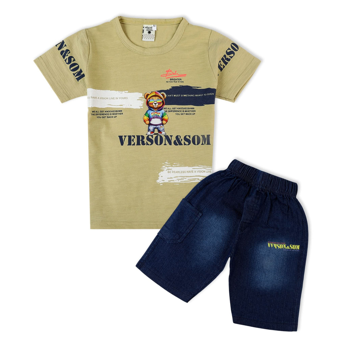 Valuable Boys Half Sleeves Suit - Light Green, Boys Sets & Suits, Chase Value, Chase Value