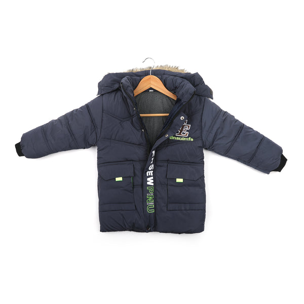 Boys Full Sleeves Jacket - Navy Blue