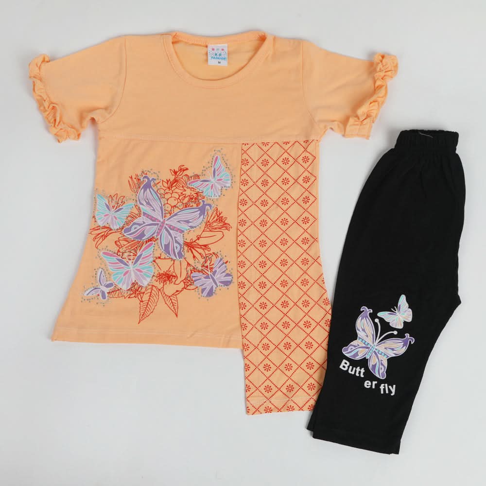 Girls Half Sleeves Suit - Peach, Girls Suits, Chase Value, Chase Value