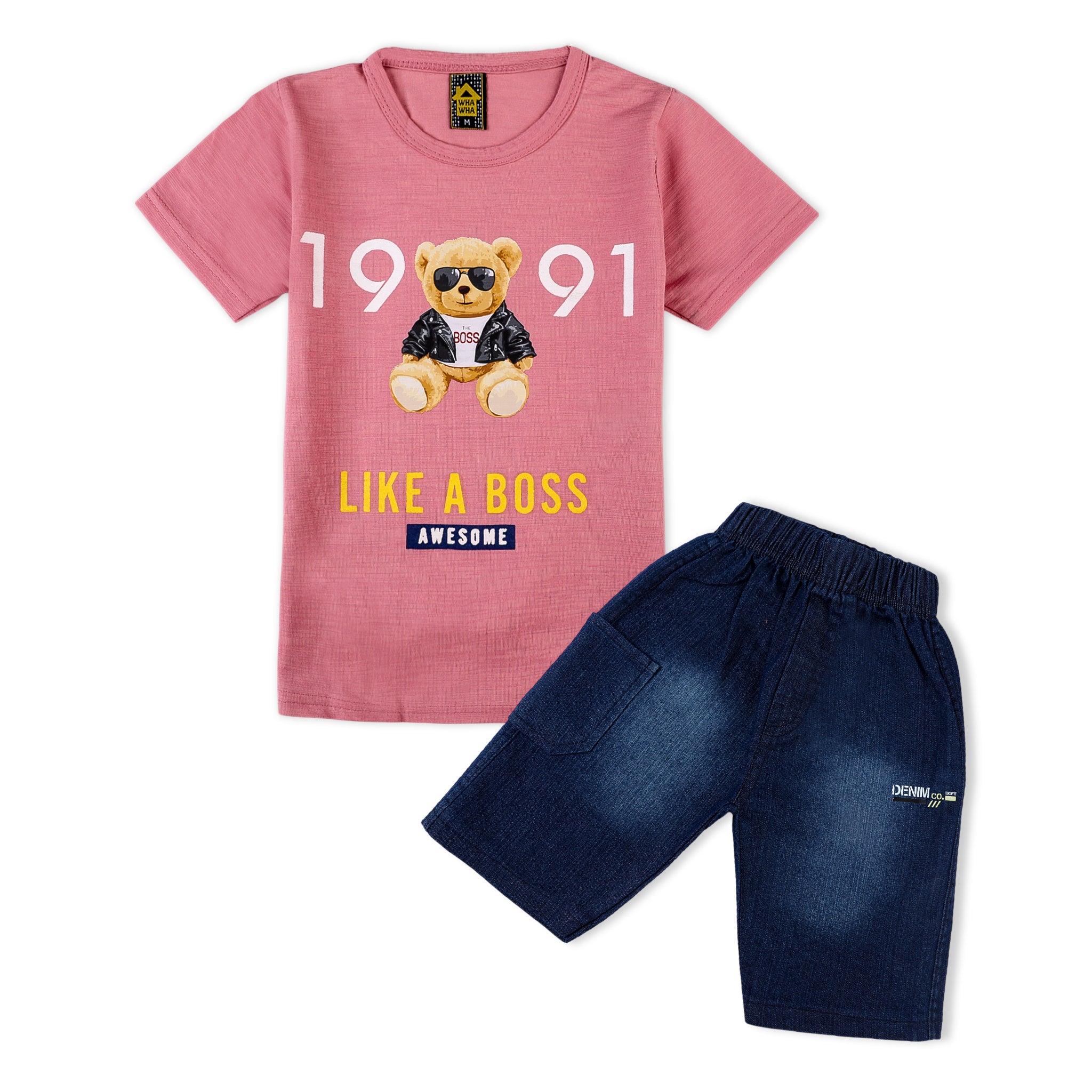 Valuable Boys Half Sleeves Suit - Tea Pink, Boys Sets & Suits, Chase Value, Chase Value