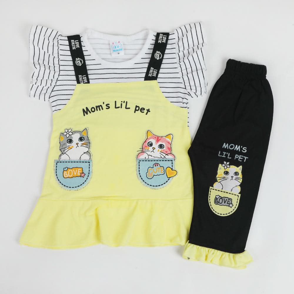 Girls Half Sleeves Suit - Yellow, Girls Suits, Chase Value, Chase Value