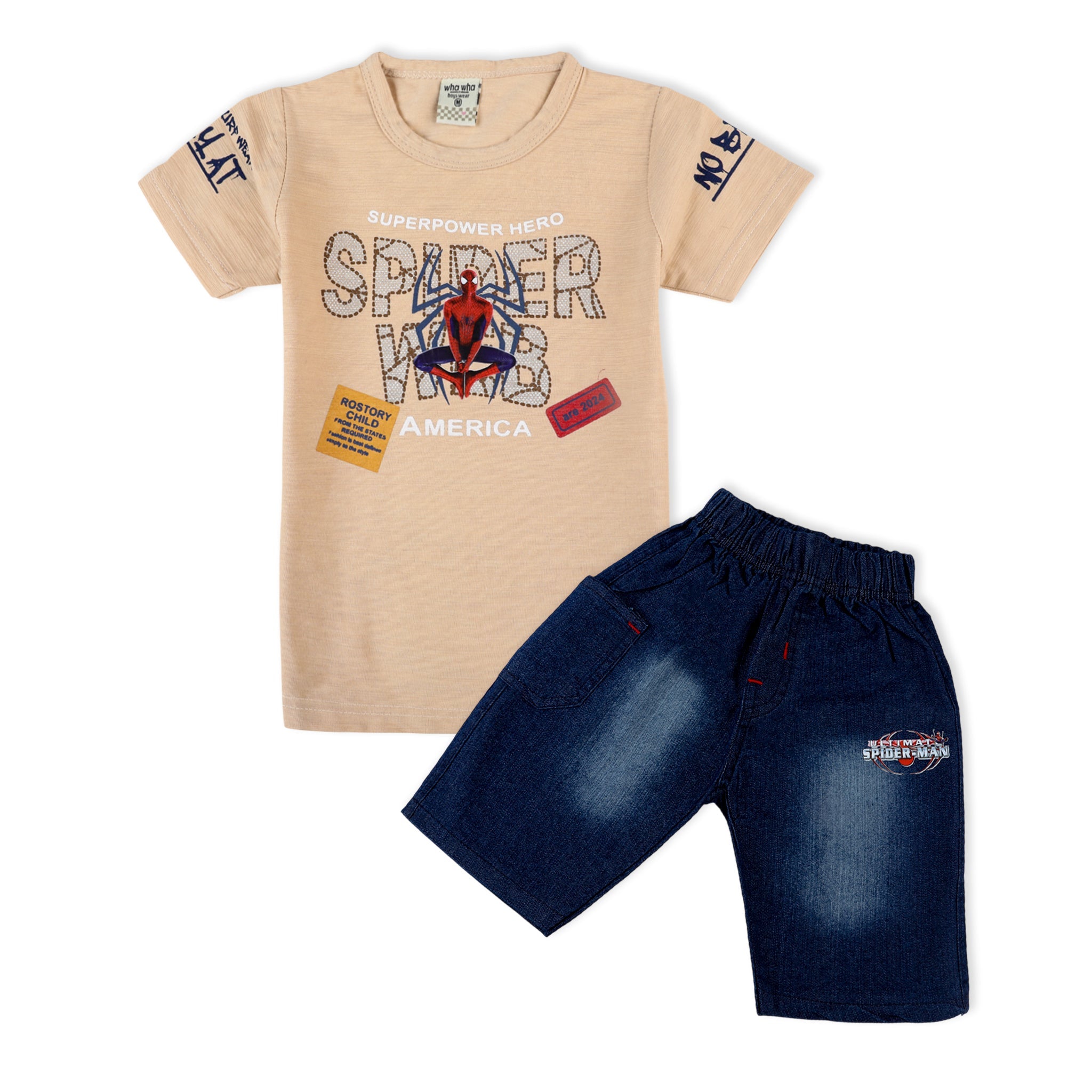 Valuable Boys Half Sleeves Suit - Fawn, Boys Sets & Suits, Chase Value, Chase Value